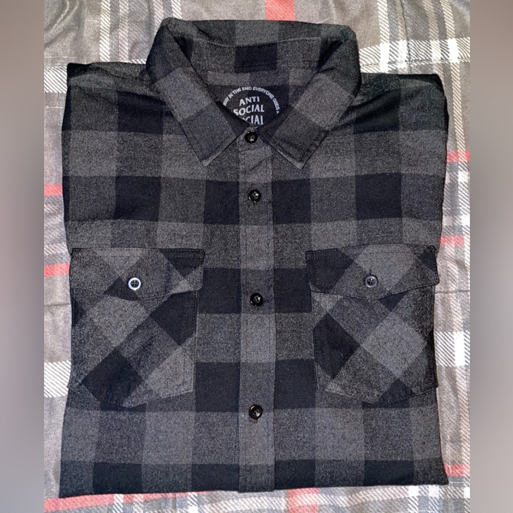 Anti Social Social Club ‘Happiest Place On Earth’ Button Up Flannel Size XL